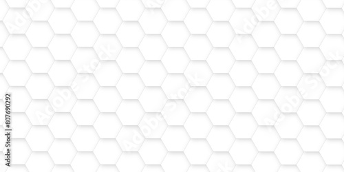 White luxury hexagons abstract background .white hexagon futuristic technology honeycomb pattern vector design .