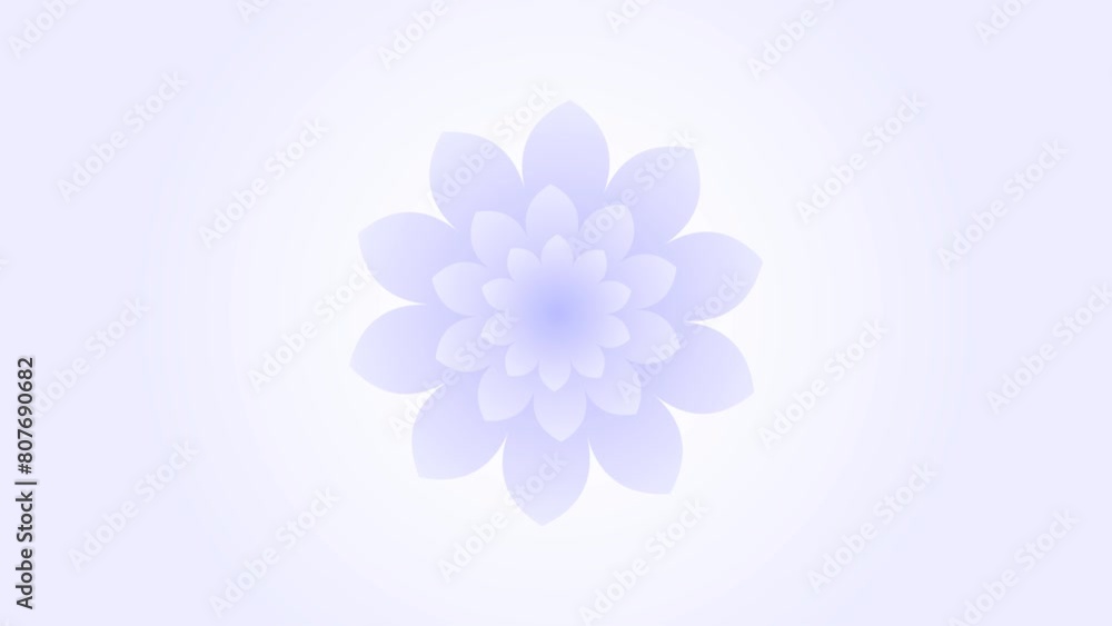Animated white flowers on gradient blue background. Animated white flowers on gradient blue background.