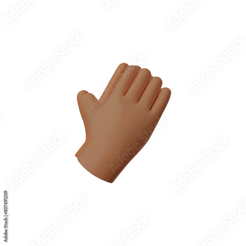 3D vector of hand gestures depicting applause and prayer on a white background