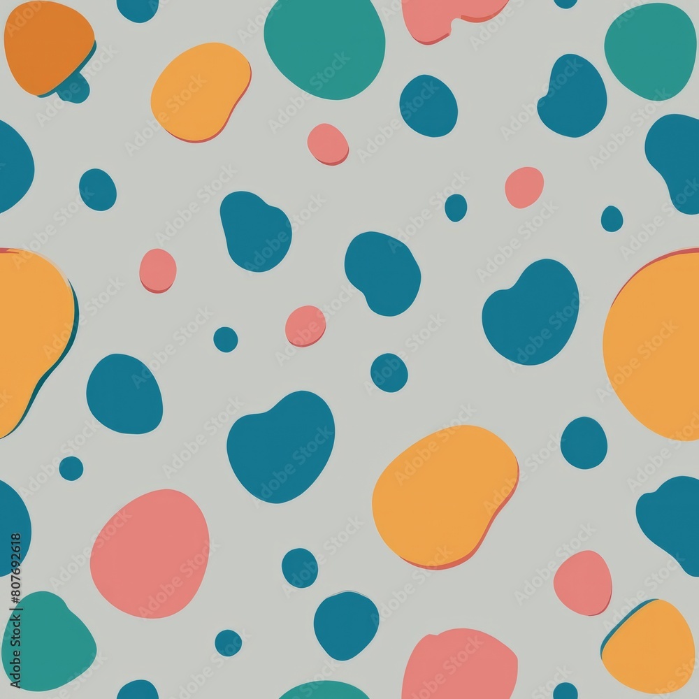 Seamless pattern of irregular dots or splatters, creating a playful and artistic wrapping paper design, Generative AI