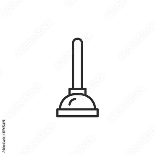 Plunger icon. Simple illustration of a plunger, essential for bathroom maintenance and unclogging drains. Representing hygiene and plumbing solutions in mobile apps, websites. Vector illustration.