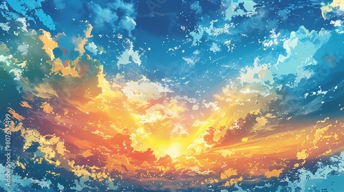 Color dream sky illustration poster background