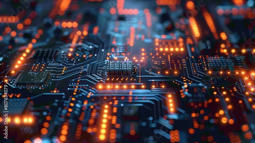 Abstract futuristic circuit board. High computer tech