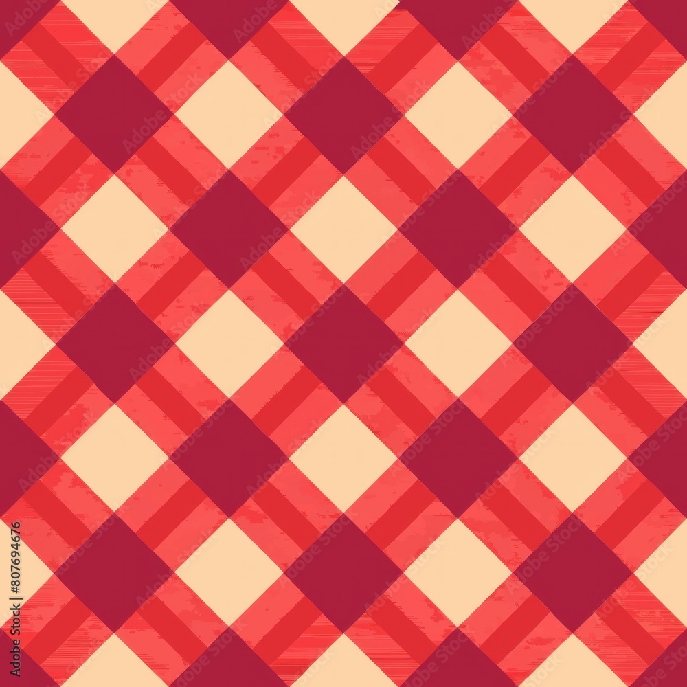 Seamless pattern of simple geometric shapes like squares or diamonds arranged in a grid, creating a structured and orderly wrapping paper design, Generative AI Seamless pattern of simple geometric shapes like squares or diamonds arranged in a grid, creating a structured and orderly wrapping paper design, Generative AI