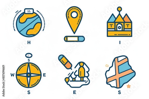 A variety of travel related icons for various uses