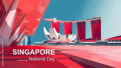 Singapore National Day Background, Generative AI