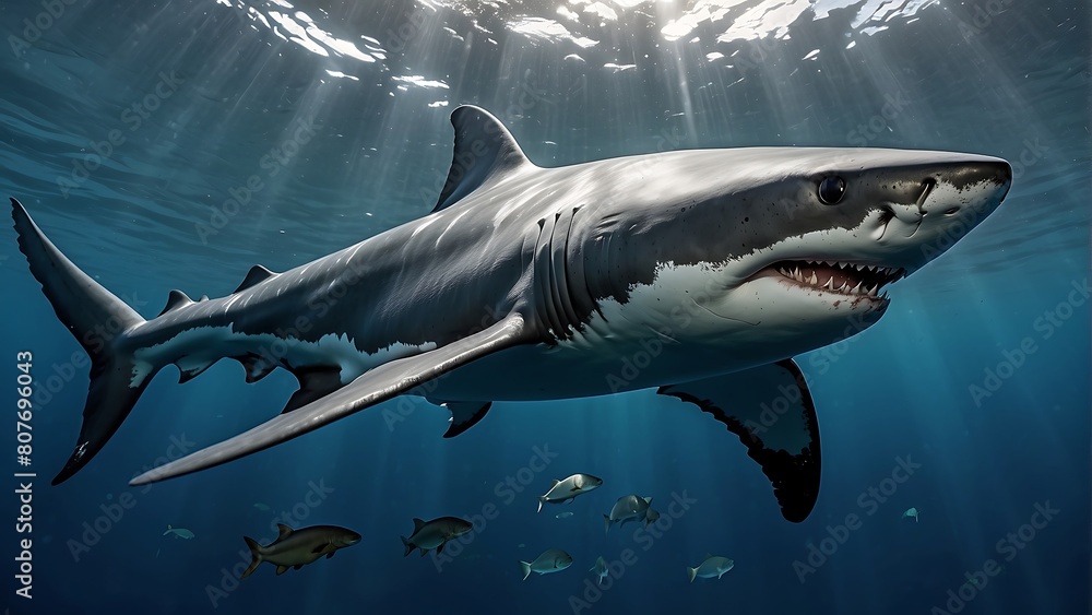 Fototapeta premium Shark in the sea Great White Shark