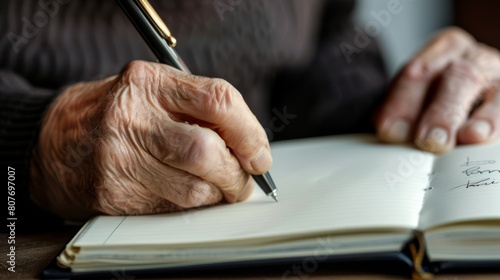 Elderly Hand Writing Memoirs