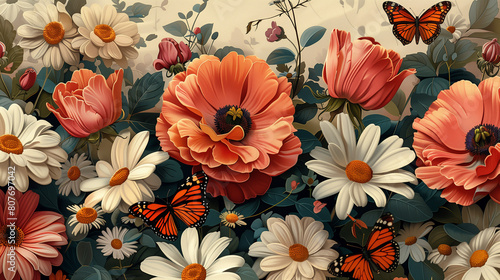 Wallpaper Mural Symmetrical Floral Composition: Happy Mother's Day Greeting Card Torontodigital.ca