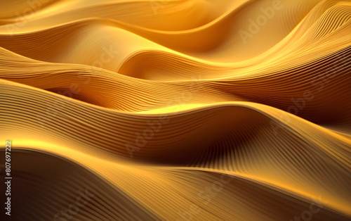 Abstract background with wavy patterns in golden hues