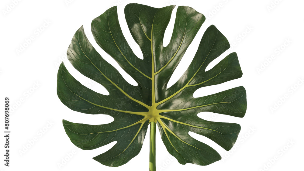 Fototapeta premium isolated green leaf, GENERATIVE AI