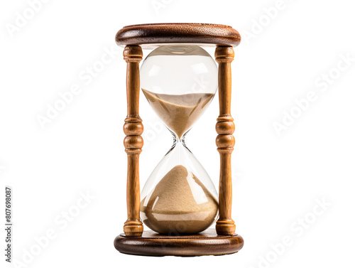 a sand clock with a white background