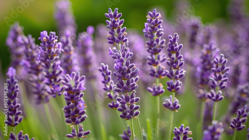 Close-up of blooming lavender. Generated by artificial intelligence