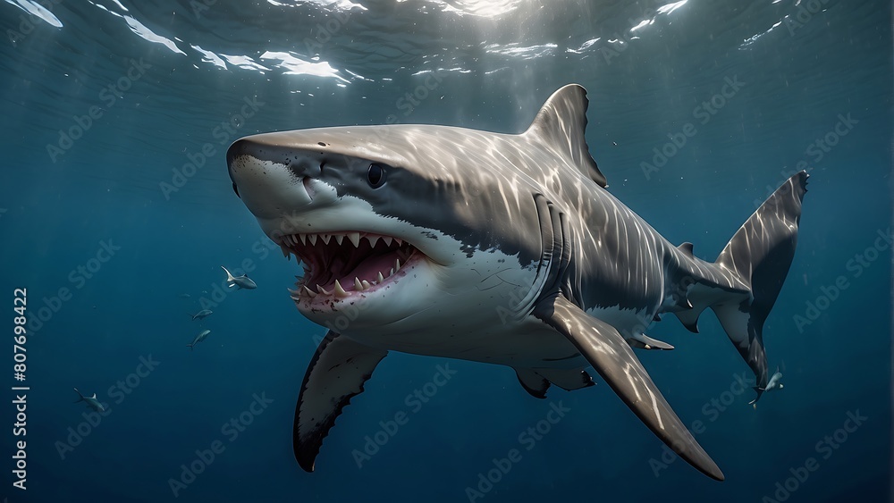 Fototapeta premium Shark in the sea Great White Shark