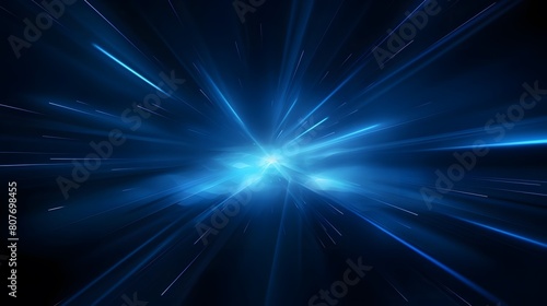 abstract blue background with blurred light beam and glow effect