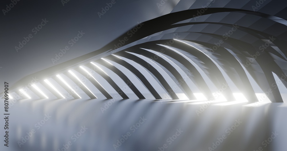 Naklejka premium Abstract architecture background arched interior 3d render