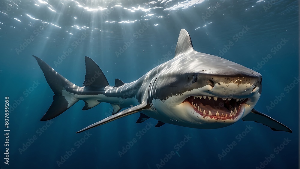 Fototapeta premium Shark in the sea Great White Shark