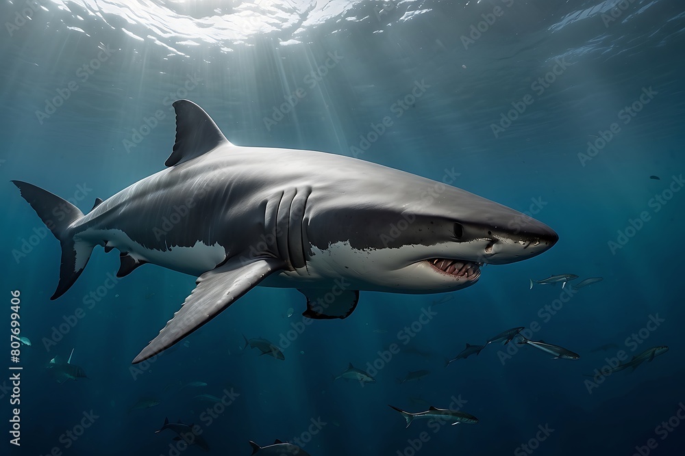 Fototapeta premium Shark in the sea Great White Shark