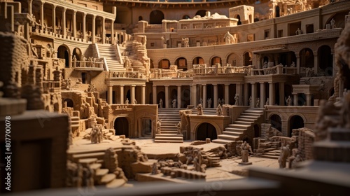 Roman architect's studio displaying theater models photo