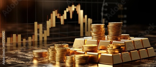 Future of finance with gold as a stable investment against stock market fluctuations photo