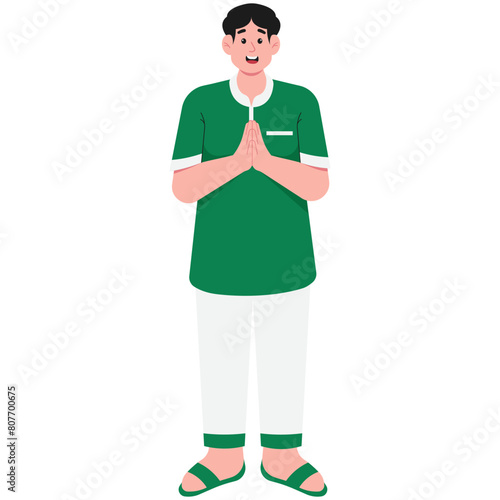 Man Greeting Eid al-Adha Illustration