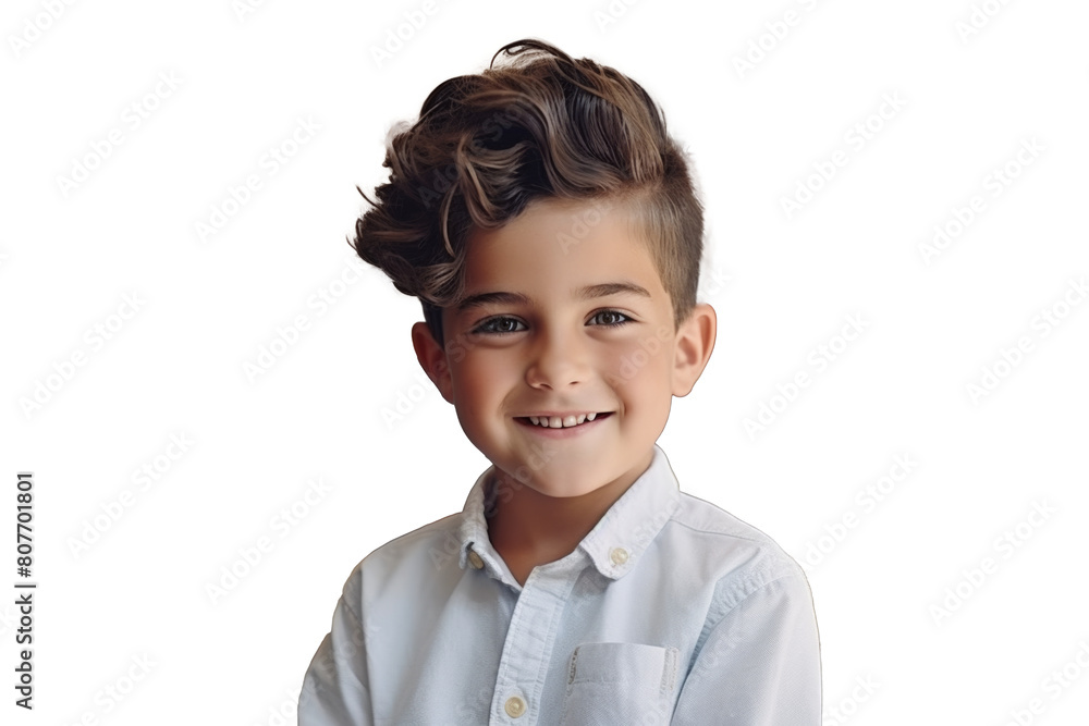 Charming boy with stylish haircut in a barbershop. Charming boy with stylish haircut in a barbershop.