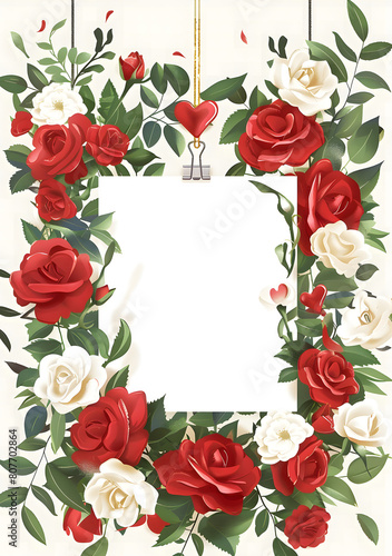 Pretty flower frame design with copy space
