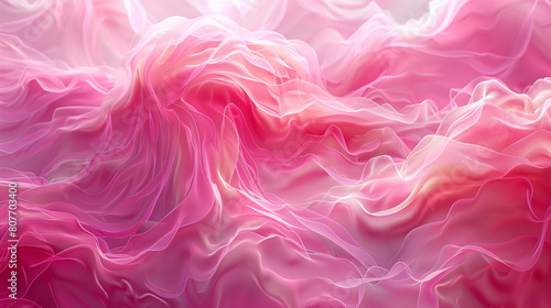 A pink fabric with a wave pattern. The fabric is made of a material that looks like it is made of plastic