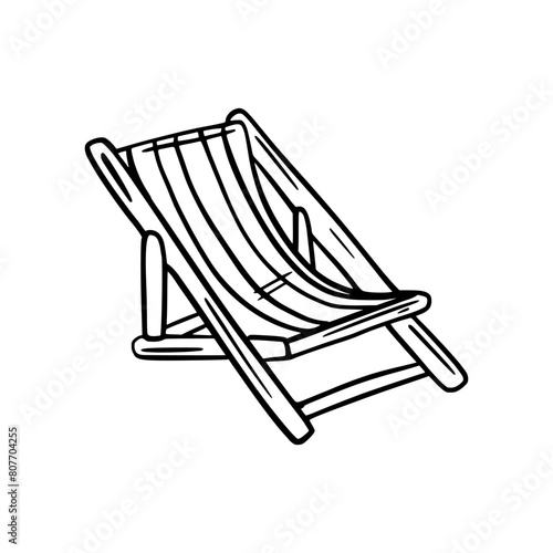 Chaise longue. Black icon on a white background.