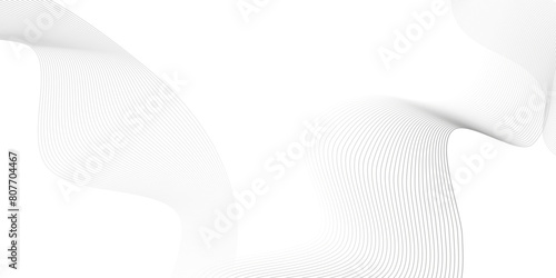 Vector abstract white digital blend wave lines technology background. Modern minimal gradient white flowing wave lines and glowing moving lines. Futuristic technology and sound wave lines background.