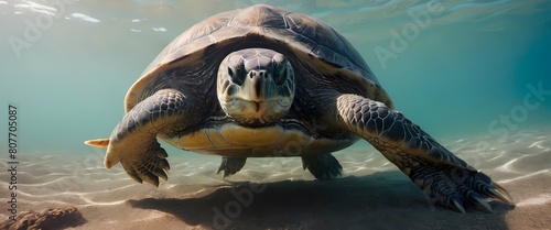 turtle in the sea close up, Generative AI, Generative, AI photo