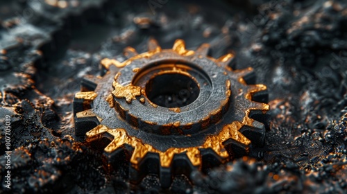 A cogwheel, symbolizing a disruption within an industry.