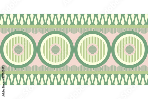 Geometric with circular fabric seamless pattern 