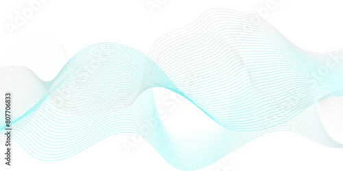 Vector abstract white blue digital blend wave lines technology background. Modern minimal gradient white flowing wave lines and glowing moving lines. Futuristic technology and sound line background.