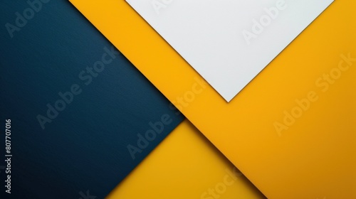 Yellow and dark blue geometric concept. Abstract geometry. AI Generative photo