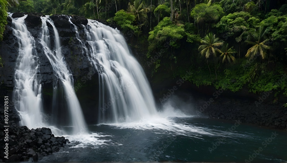 Mesmerizing shot of Afu Aau waterfall in Samoa Mesmerizing shot of Afu Aau waterfall in Samoa