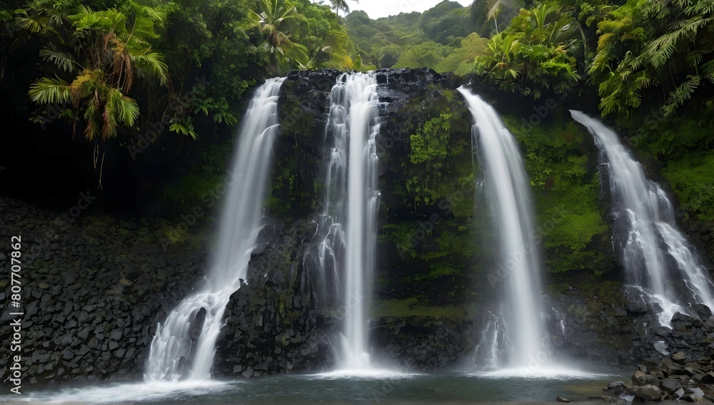 Obraz premium Mesmerizing shot of Afu Aau waterfall in Samoa