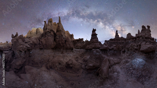 Starry night over hoodoos at Goblin Valley State Park photo