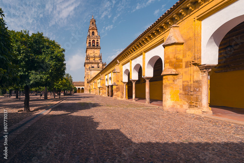 Picturesque view of historic Cordoba tower and arches photo