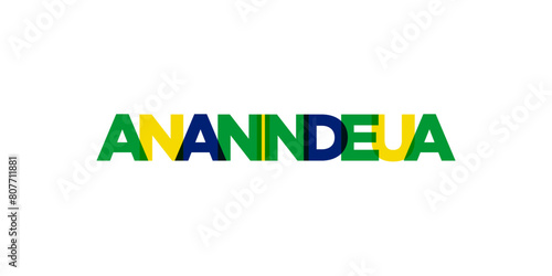 Ananindeua in the Brasil emblem. The design features a geometric style, vector illustration with bold typography in a modern font. The graphic slogan lettering. photo