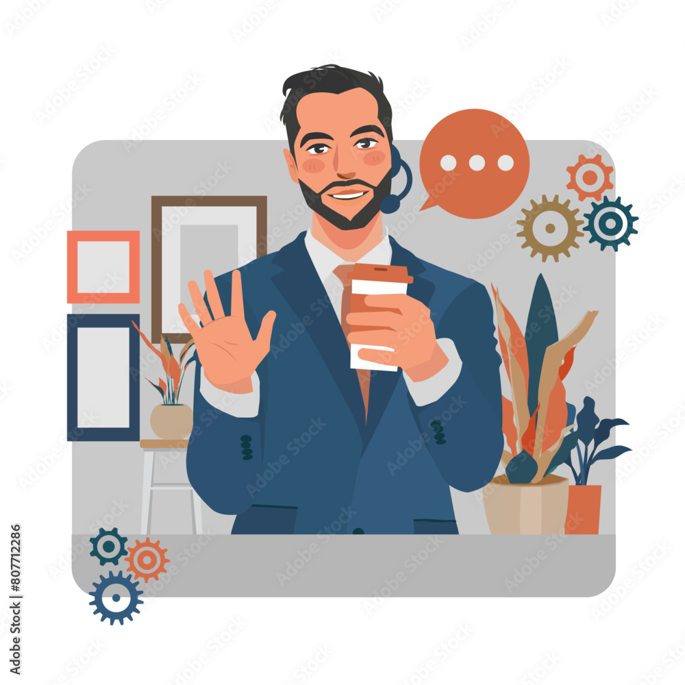 business-man-video-call-meeting-illustration business-man-video-call-meeting-illustration