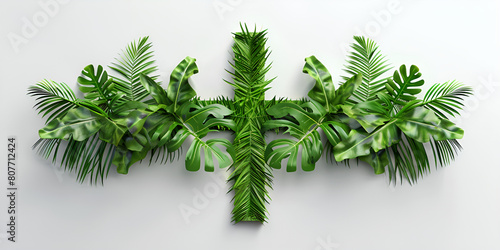 Palm leaf cross  symbol of faith and spirituality  crafted natural beauty with background 