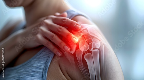 Shoulder pain concept, x-ray view