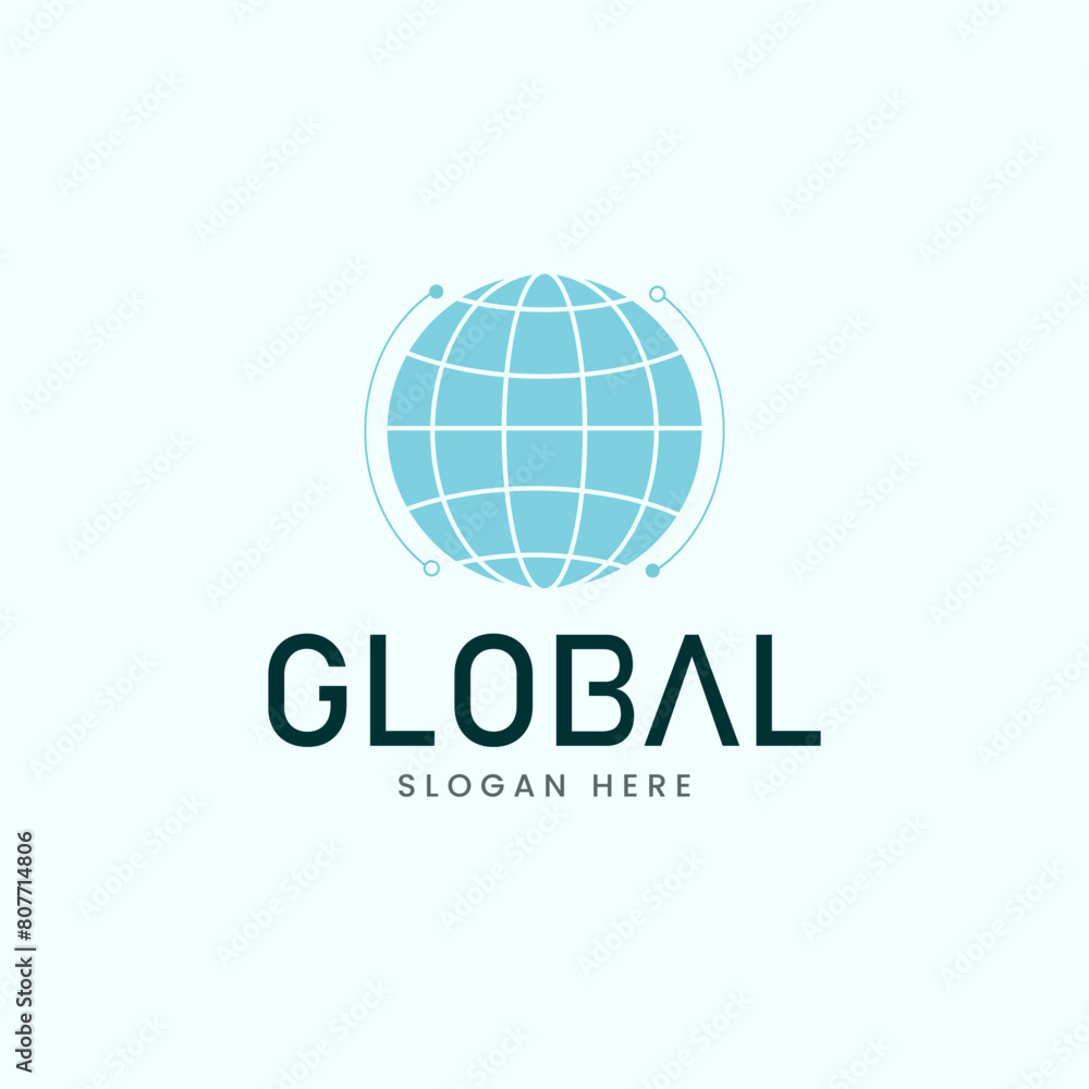 abstract circular logo with global tech concept. abstract circular logo with global tech concept.