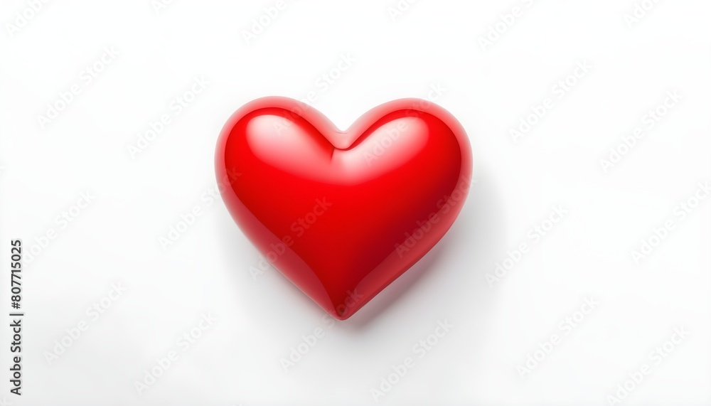 Red Heart Shape Isolated on white.