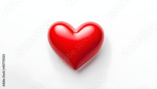 Red Heart Shape Isolated on white.