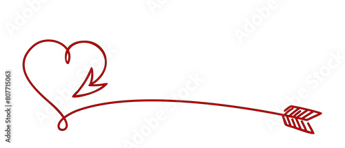 The symbol of red heart wih arrow.