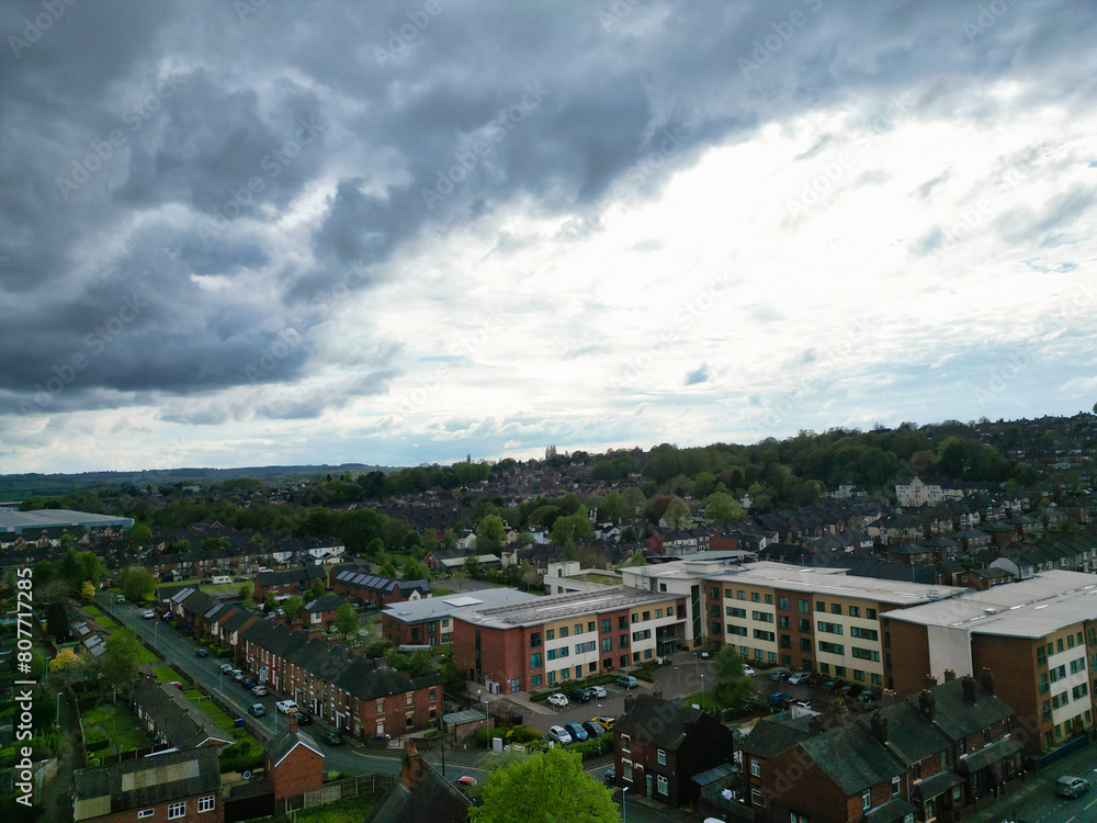 High Angle View of Stock-on-Trent City of England, Great Britain. May 4th, 2024 High Angle View of Stock-on-Trent City of England, Great Britain. May 4th, 2024