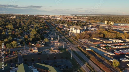 Aerial drone view of Green Bay Wisconsin Ashland Avenue and Lombardi Avenue intersection photo