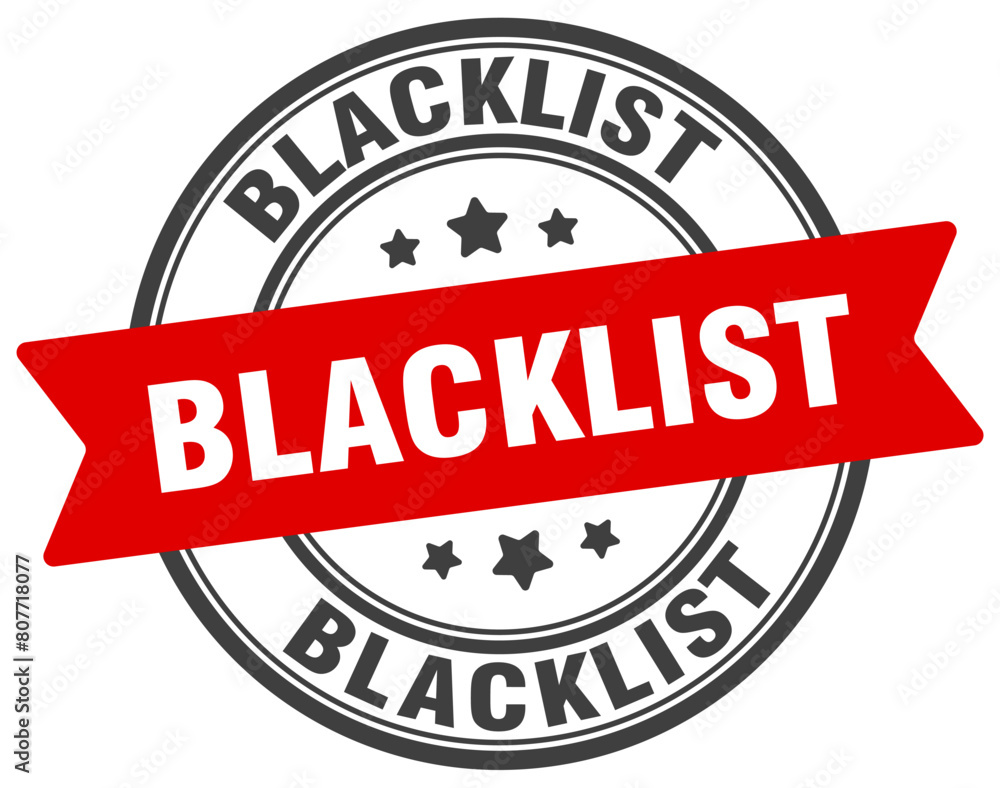 blacklist stamp. blacklist label on transparent background. round sign blacklist stamp. blacklist label on transparent background. round sign